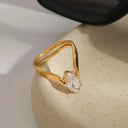 Mira Gold Marquise Ring, view 6