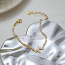 Romilly Gold Heartbeat Bracelet, view 5