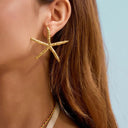 Dalia Gold Starfish Earrings, view 6