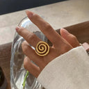 Elara Gold Spiral Ring, view 2