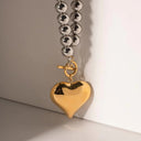 Odalie Two-Tone Heart Necklace, view 5