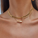Nerys Sculpted Gold Pendant Necklace, view 9