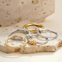 Lottie Two-Tone Gold Stacked Ring, view 4