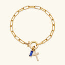 Ottoline Gold Paperclip Birthstone Bracelet, view 13
