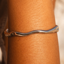 Edwina Wavy Open Cuff Bracelet, view 4