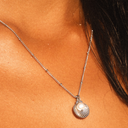 Marlowe Seashell Pendant Necklace with Freshwater Pearl, view 3