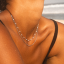 Dahlia Double Layered Enamel & Beaded Choker Necklace, view 17
