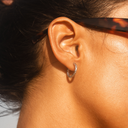 Matilde Hammered Huggie Hoop Earrings, view 6