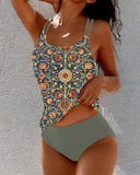 Isabel vintage floral print tankini set