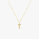 Mina Mother of Pearl Initial Necklace, view 29