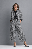 Magda tweed two-piece set with cropped jacket and wide-leg pants