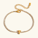 Bubble Letter Gold Tennis Bracelet, view 23