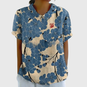 Ellery floral linen blouse with flat collar and front patch pockets, view 16