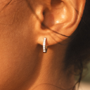 Lucinda Tiny Cubic Zirconia Hoop Earrings, view 3