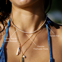 Savannah Tiny Freshwater Pearl Choker Necklace, view 2