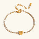 Bubble Letter Gold Tennis Bracelet, view 24