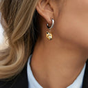 Ida Two-Tone Leopard Hoop Earrings, view 2