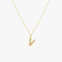 Mina Mother of Pearl Initial Necklace, view 31