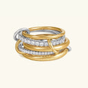 Phoebe Two-Tone Gold Stacked Ring in gold and silver tone stainless steel