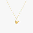 Mina Mother of Pearl Initial Necklace, view 32