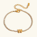 Bubble Letter Gold Tennis Bracelet, view 26