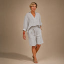 Nell linen blend two-piece shorts set with relaxed shirt, view 2