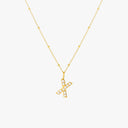 Mina Mother of Pearl Initial Necklace, view 33