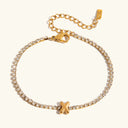 Bubble Letter Gold Tennis Bracelet, view 27