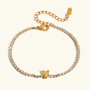 Bubble Letter Gold Tennis Bracelet, view 28