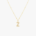 Mina Mother of Pearl Initial Necklace, view 35