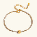 Bubble Letter Gold Tennis Bracelet, view 29