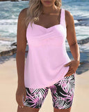 Darcey bright ribbed tankini with swim shorts, view 5