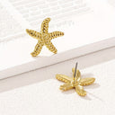 Starfish Stud Earrings for Women, Gold Beach Earrings