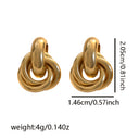 Twisted Stud Earrings for Women, Gold, Hypoallergenic Posts