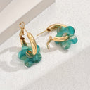 Clover Flower Earrings for Women, Lucky Flower Earrings, 18K Gold Plated