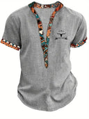 Caloundra Men's Contrast Pattern Collar Short Sleeve Shirt, view 3