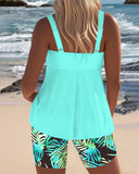 Darcey bright ribbed tankini with swim shorts, view 2