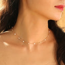 Pearl and Snake Chain Necklace for Women, Faux Pearl Statement Necklace