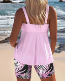 Darcey bright ribbed tankini with swim shorts, view 6