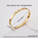 Clover Bangle Bracelet for Women, Stainless Steel, 18K Gold Plated or Silver
