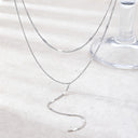 Layered Long Necklace for Women, 304 Stainless Steel, Gold or Silver