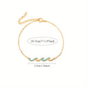 Wave Bracelet for Women, 18K Gold Plated with Blue Wave and Zirconia