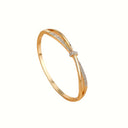 Rhinestone Bangle Bracelet for Women, Minimalist Gold or Silver Bangle