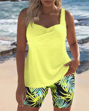 Darcey bright ribbed tankini with swim shorts, view 3