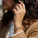 Dahlia Two-Tone Chain Bracelet, view 4