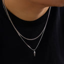 Oscar Men's Layered Spike Pendant Necklace
