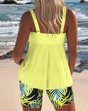 Darcey bright ribbed tankini with swim shorts, view 4