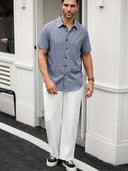 Coolum Men's Short Sleeve Linen Blend Shirt, view 18