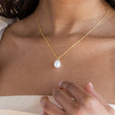 Freshwater Pearl Pendant Necklace for Women, Gold Tone, Elegant Gift