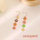 Daisy Earrings for Women, Long Flower Drop Earrings, White or Yellow